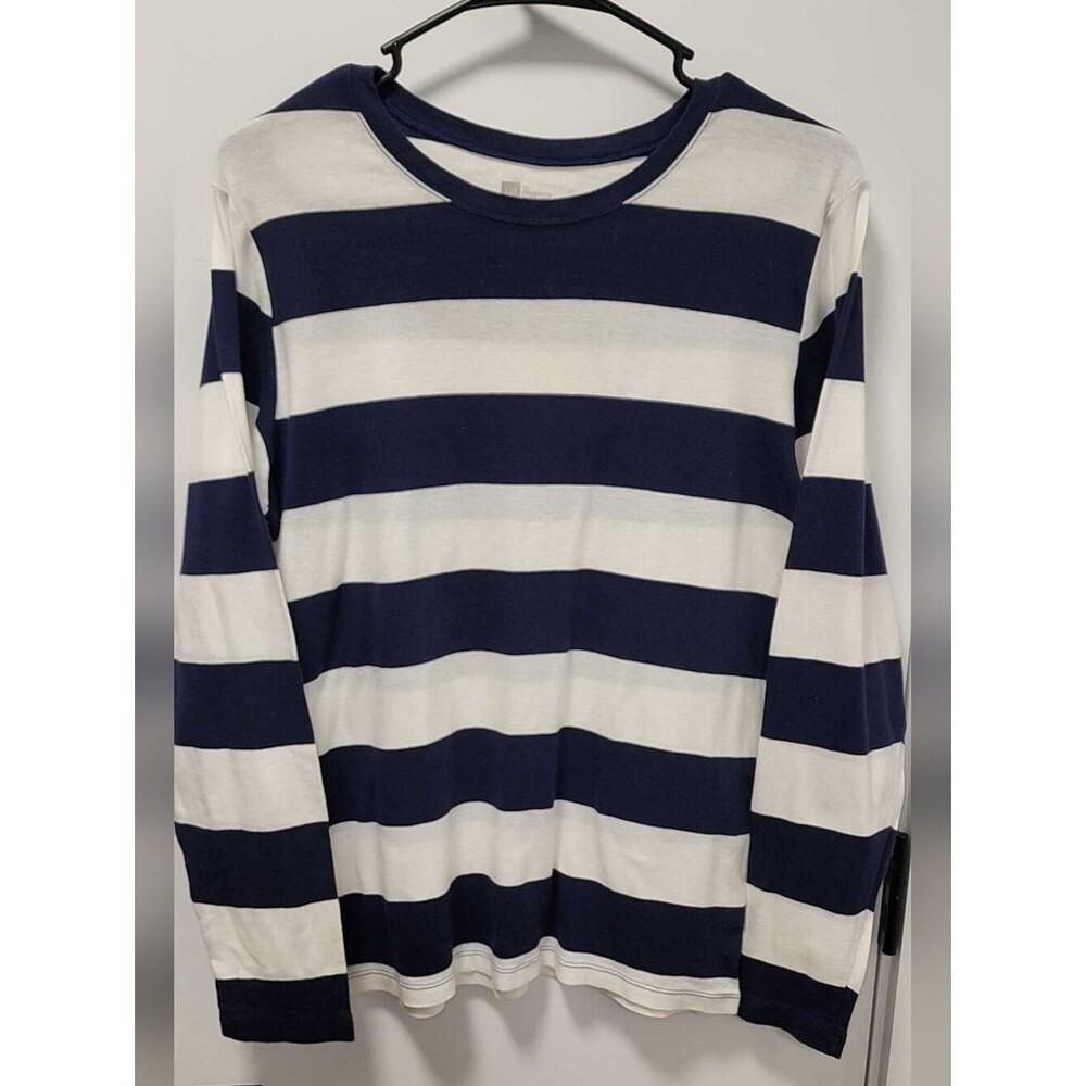 GAP Navy and White Striped Long Sleeve Tee